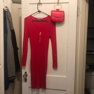 Red sweater dress